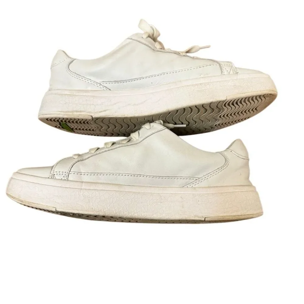 Kizik Vegas Ivory White Leather Sneakers Unisex Women’s Size 8.5 / Men’s 7 WIDE
